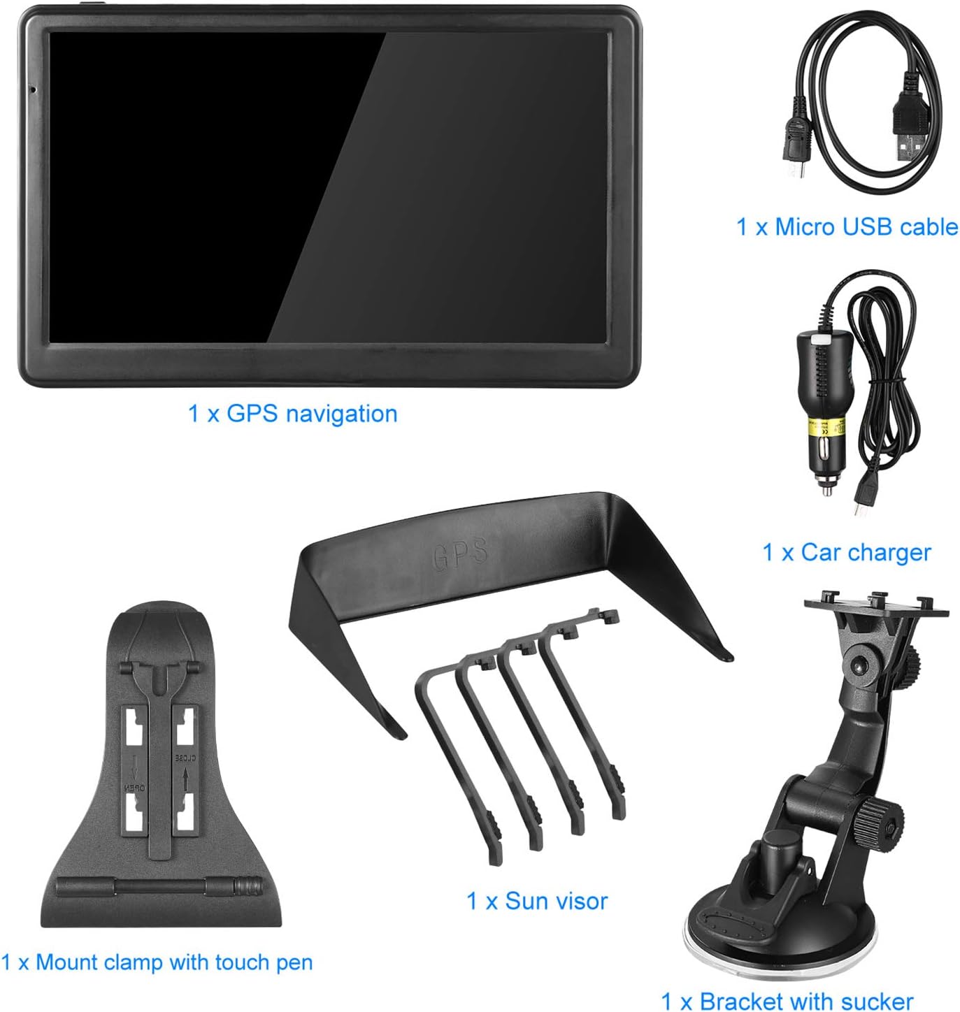 GPS Navigation for Car, Latest 2025 Map,7 inch Touch Screen Real Voice Spoken Turn-by-Turn Direction Reminding Navigation System for Cars, Vehicle GPS Satellite Navigator with(Free Lifetime Updates)