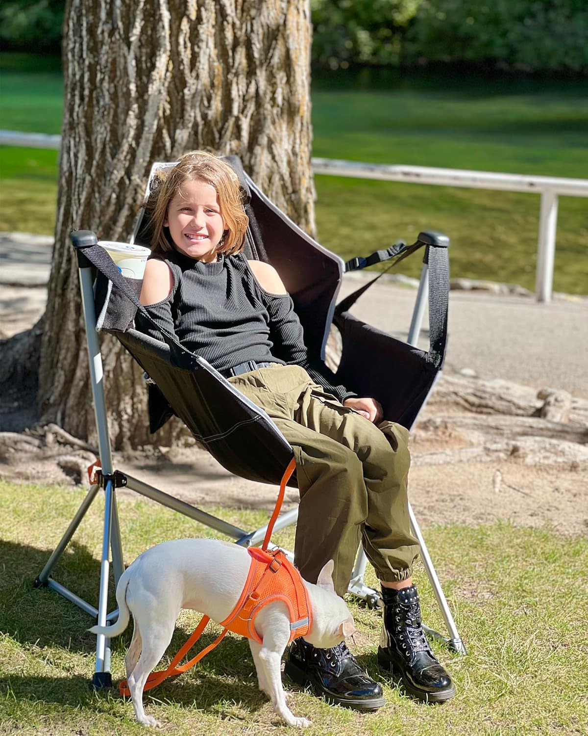 KingCamp Hammock Camping Chair, Swinging Portable Folding Camp Chairs for Adults Max 400lbs Heavy Duty Foldable Oversized Rocker with Aluminum Alloy Frame Cup Holder for Outdoor Beach Patio Sport