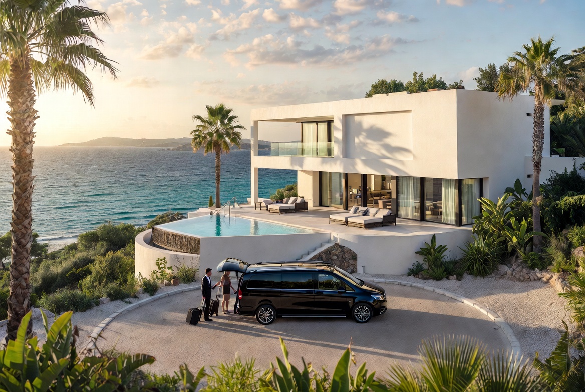 Premium airport transfer service in luxury vehicle