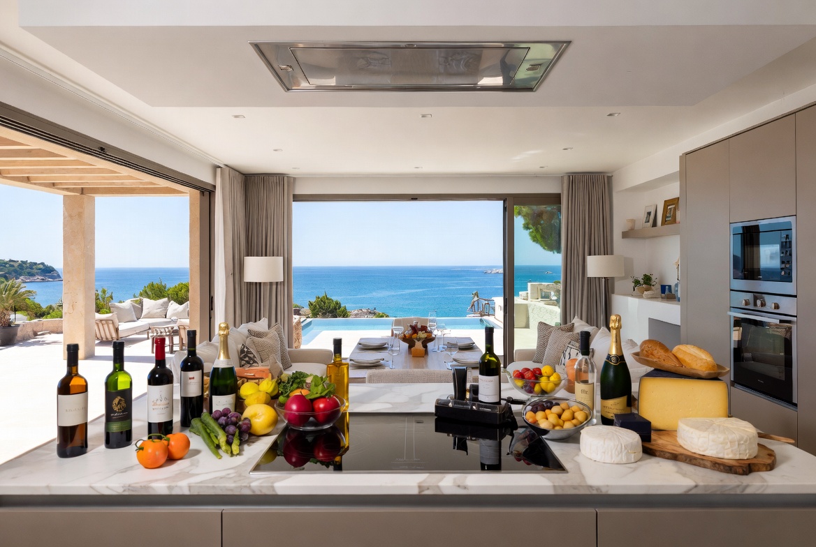Villa pre-stocking service with fresh groceries and essentials