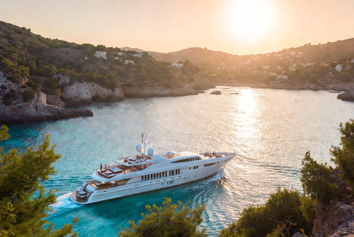 Luxury yacht charter in Mediterranean Sea near Ibiza
